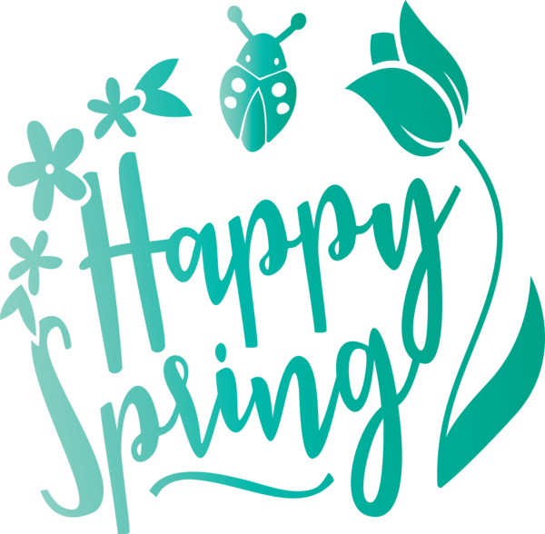 Transparent Easter Green Text Font for Hello Spring for Easter