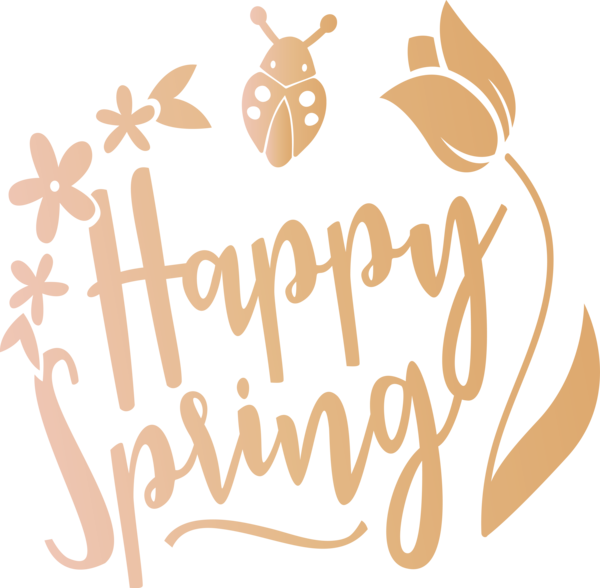 Transparent Easter Text Font Logo for Hello Spring for Easter