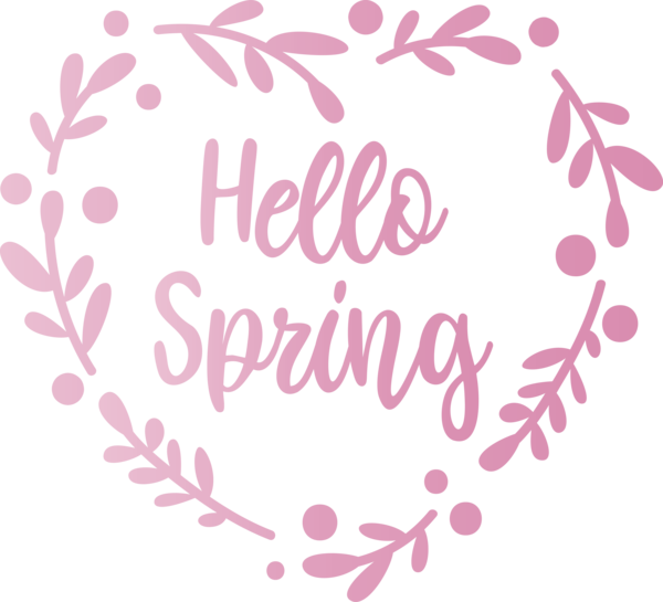 Transparent Easter Text Font Pink for Hello Spring for Easter