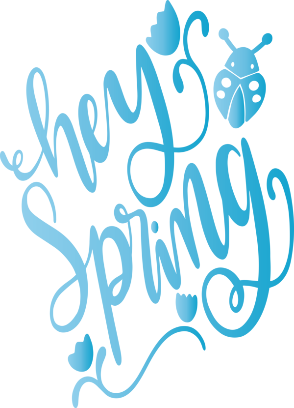 Transparent Easter Text Font Calligraphy for Hello Spring for Easter