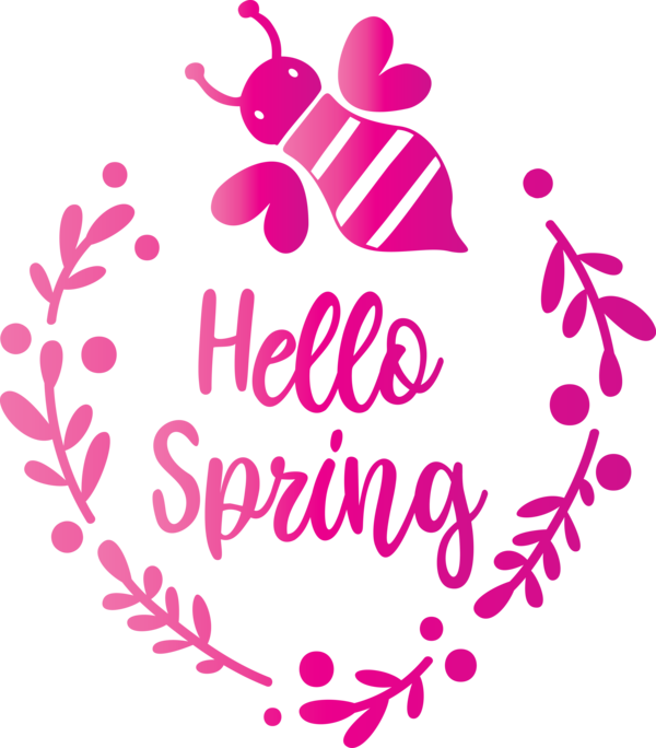 Transparent Easter Pink Text Heart for Hello Spring for Easter