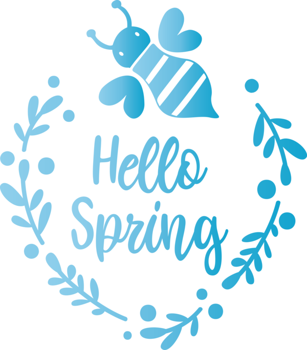 Transparent Easter Turquoise Text Aqua for Hello Spring for Easter
