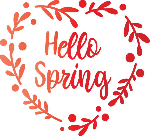 Transparent Easter Text Font Heart for Hello Spring for Easter