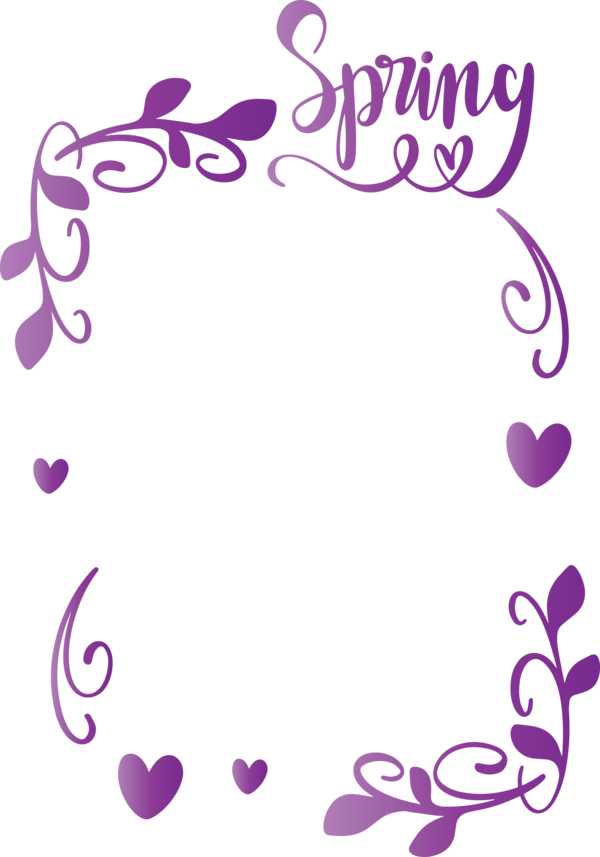 Transparent Easter Purple Violet Heart for Hello Spring for Easter