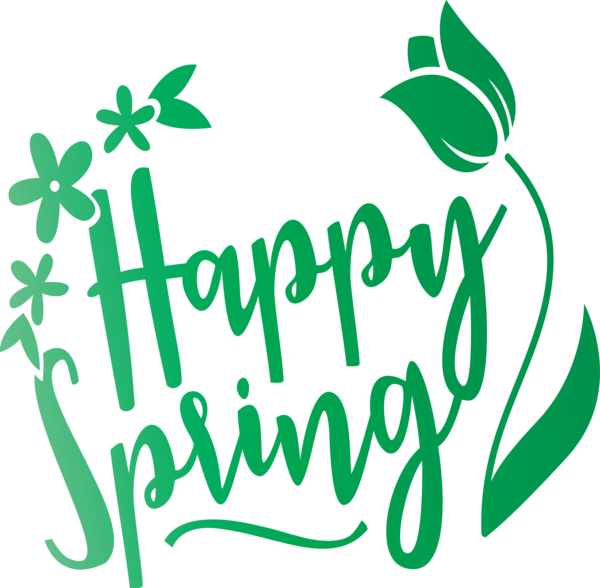 Transparent Easter Green Font Text for Hello Spring for Easter