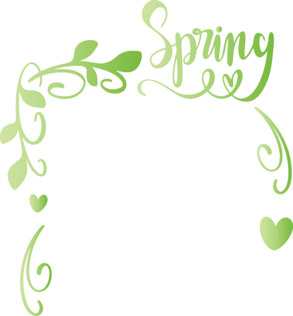Transparent Easter Green Text Leaf for Hello Spring for Easter