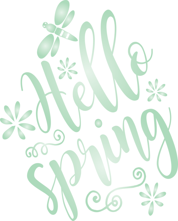 Transparent Easter Text Font Logo for Hello Spring for Easter