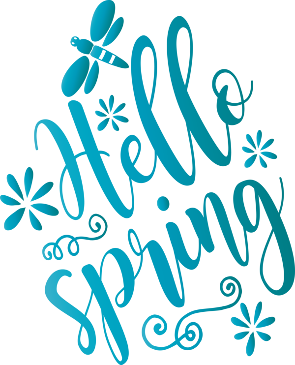 Transparent Easter Text Font Calligraphy for Hello Spring for Easter