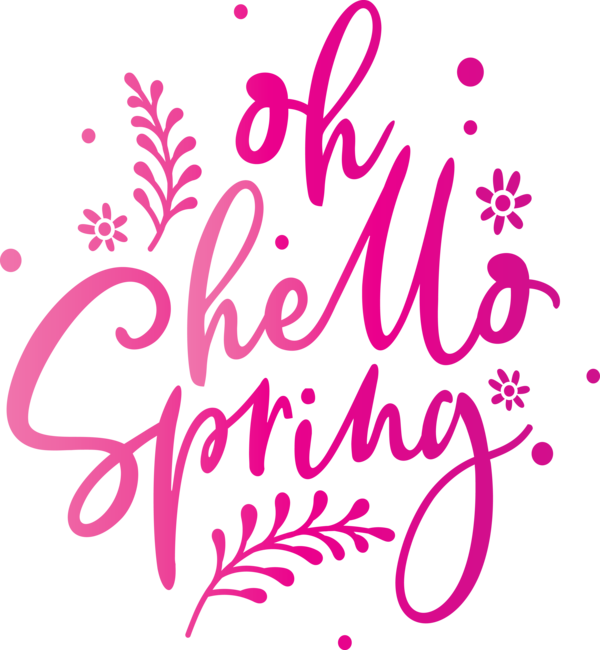 Transparent Easter Text Pink Font for Hello Spring for Easter