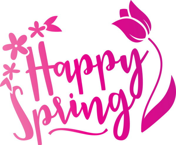 Transparent Easter Text Pink Font for Hello Spring for Easter