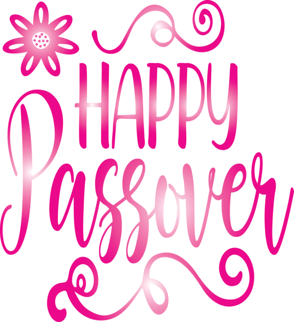 Transparent Passover Text Pink Font for Happy Passover for Passover