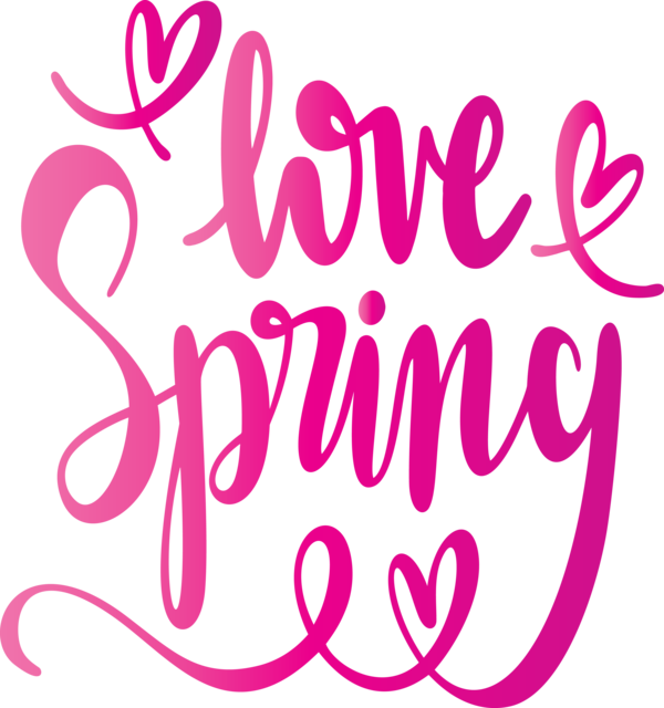 Transparent Easter Text Font Pink for Hello Spring for Easter