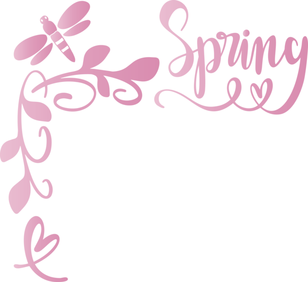 Transparent Easter Pink Text Font for Hello Spring for Easter