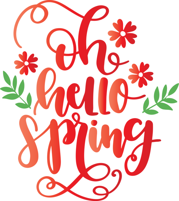 Transparent Easter Text Font Plant for Hello Spring for Easter