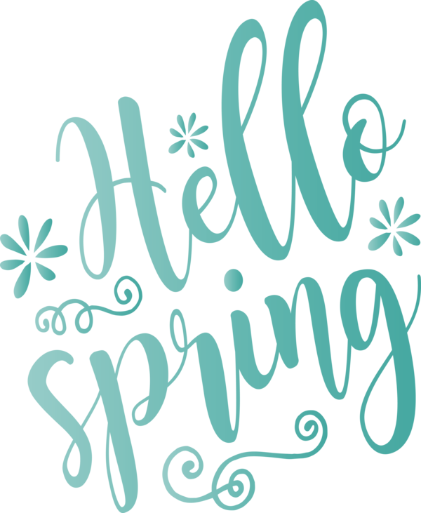 Transparent Easter Font Text Turquoise for Hello Spring for Easter