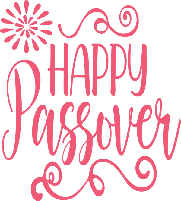 Transparent Passover Text Font Pink for Happy Passover for Passover