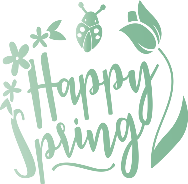 Transparent Easter Green Logo Font for Hello Spring for Easter