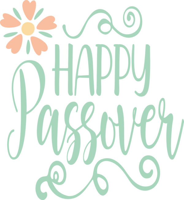 Transparent Passover Font Text Logo for Happy Passover for Passover