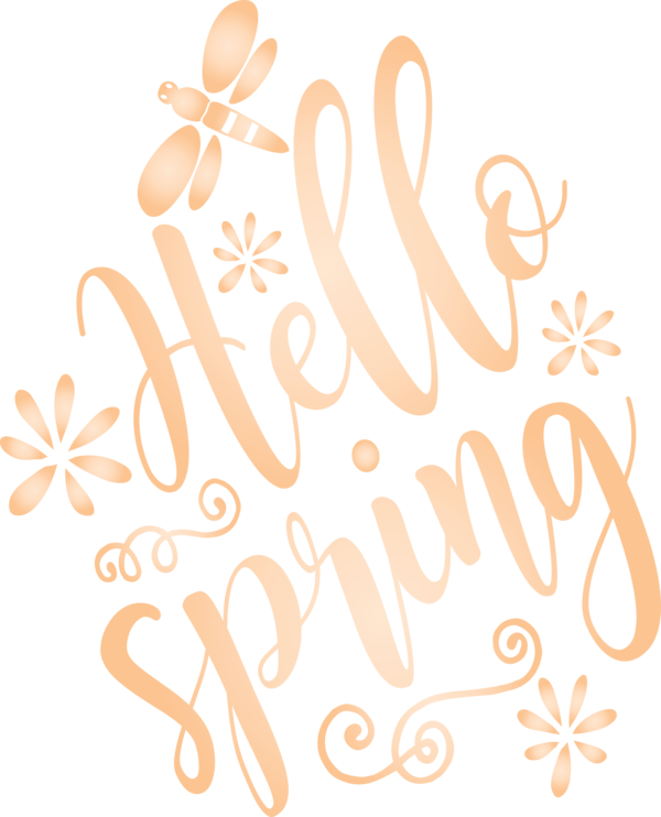 Transparent Easter Text Font Line for Hello Spring for Easter