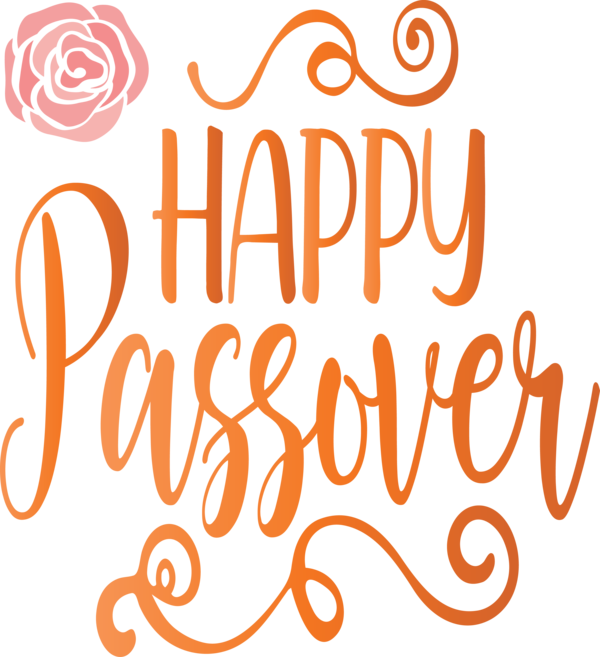 Transparent Passover Text Font Orange for Happy Passover for Passover