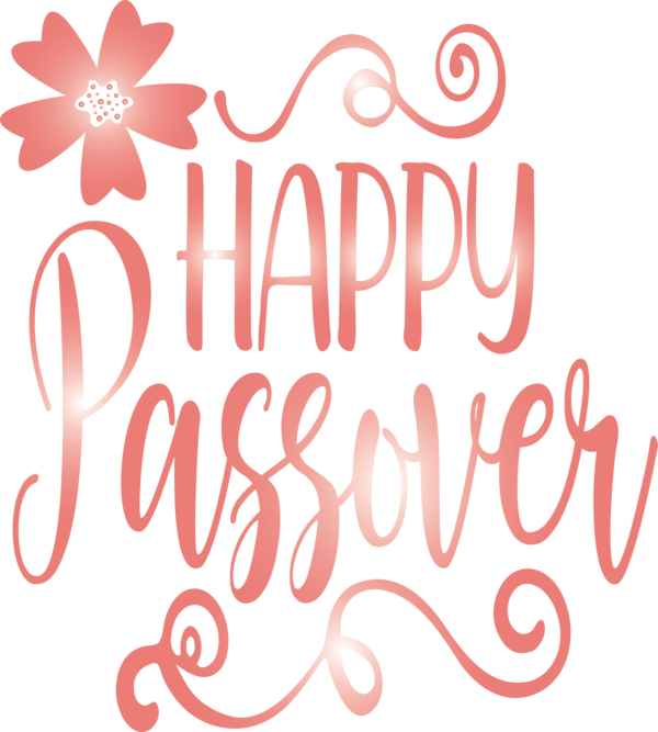 Transparent Passover Text Font Pink for Happy Passover for Passover