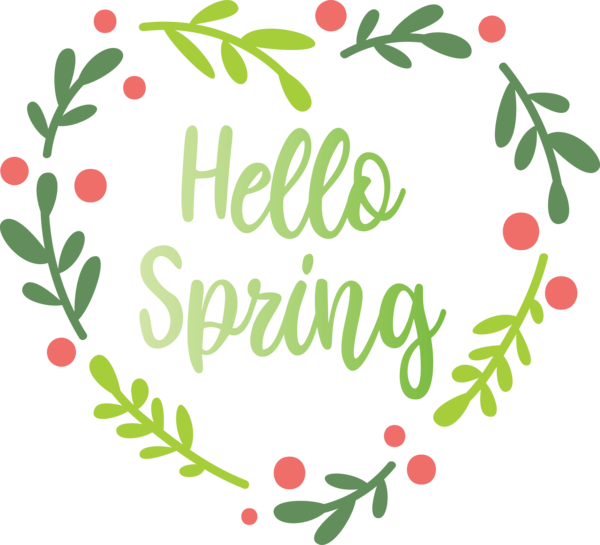 Transparent Easter Leaf Font Plant for Hello Spring for Easter