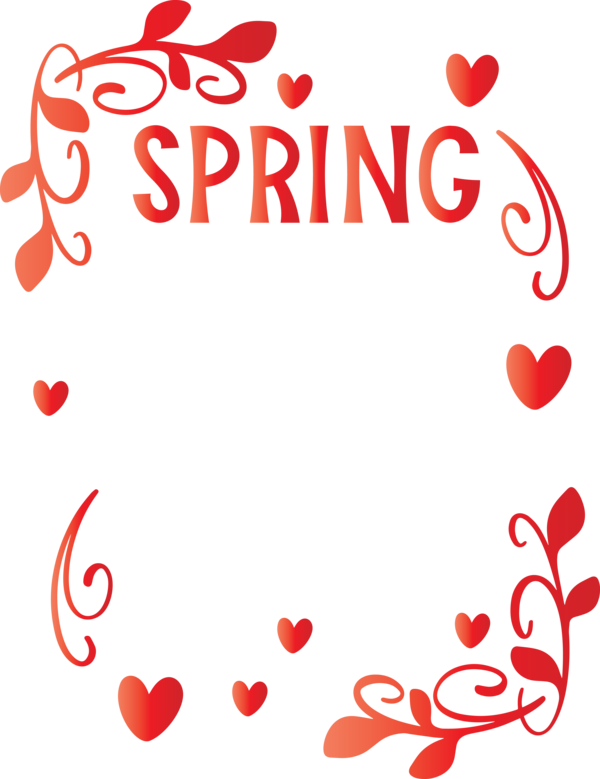Transparent Easter Heart Text Red for Hello Spring for Easter