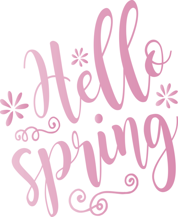 Transparent Easter Text Font Pink for Hello Spring for Easter