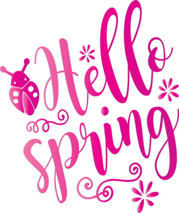 Transparent Easter Text Font Pink for Hello Spring for Easter