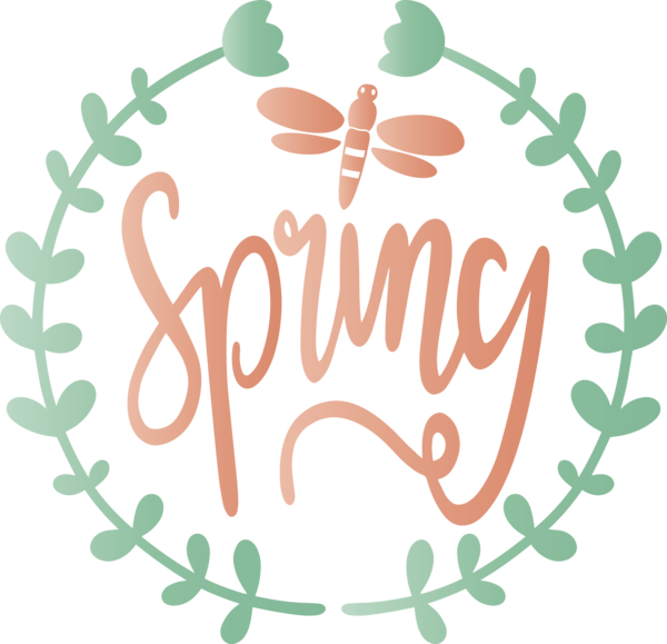 Transparent Easter Text Font Logo for Hello Spring for Easter