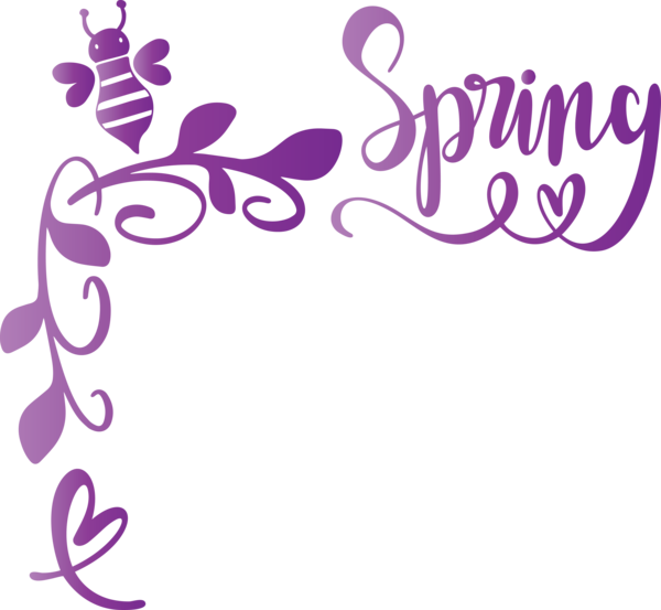 Transparent Easter Violet Text Purple for Hello Spring for Easter
