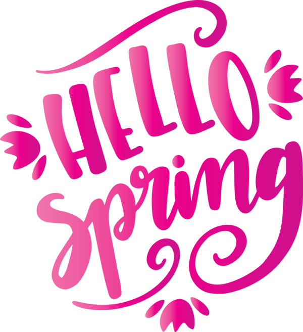 Transparent Easter Text Pink Font for Hello Spring for Easter