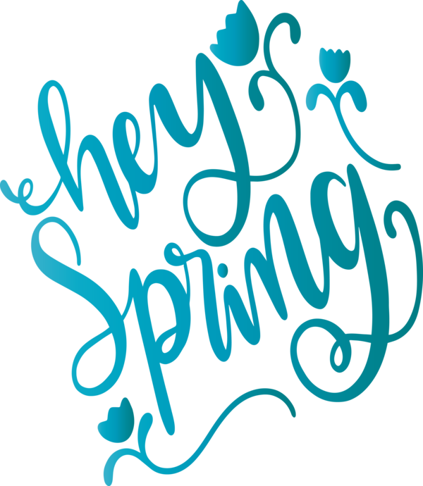 Transparent Easter Text Font Turquoise for Hello Spring for Easter
