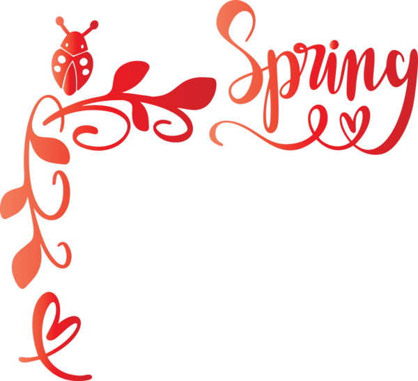 Transparent Easter Text Red Font for Hello Spring for Easter