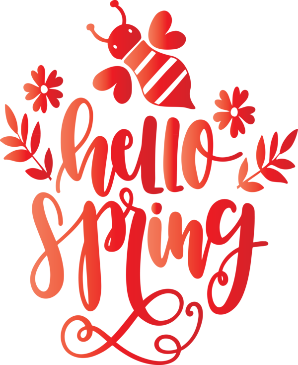 Transparent Easter Text Font for Hello Spring for Easter