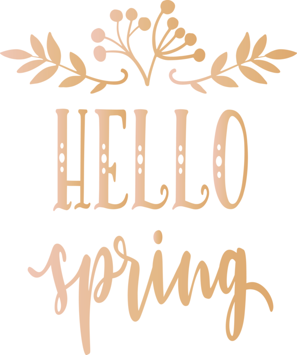 Transparent Easter Text Font Line for Hello Spring for Easter