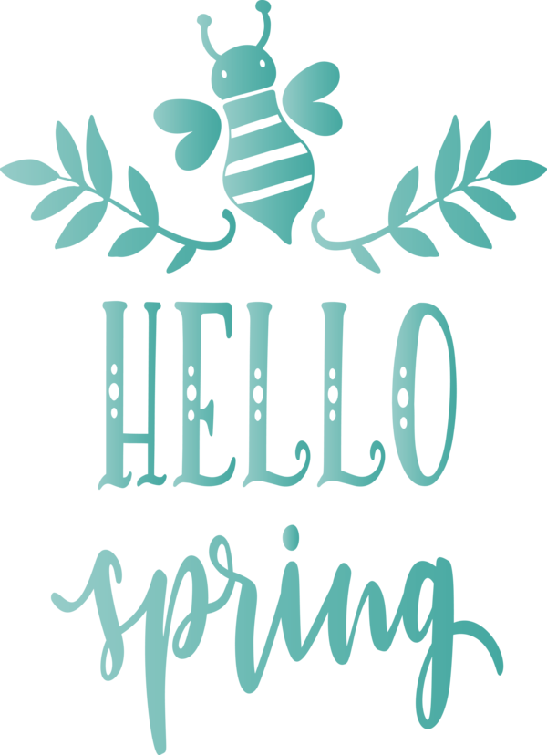 Transparent Easter Text Font Logo for Hello Spring for Easter