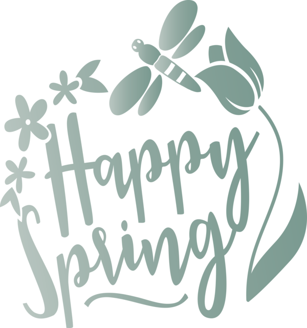 Transparent Easter Font Text Leaf for Hello Spring for Easter
