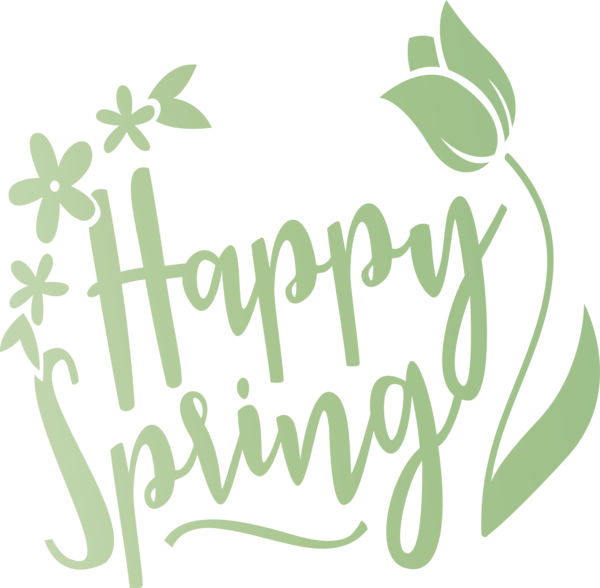Transparent Easter Green Font Logo for Hello Spring for Easter