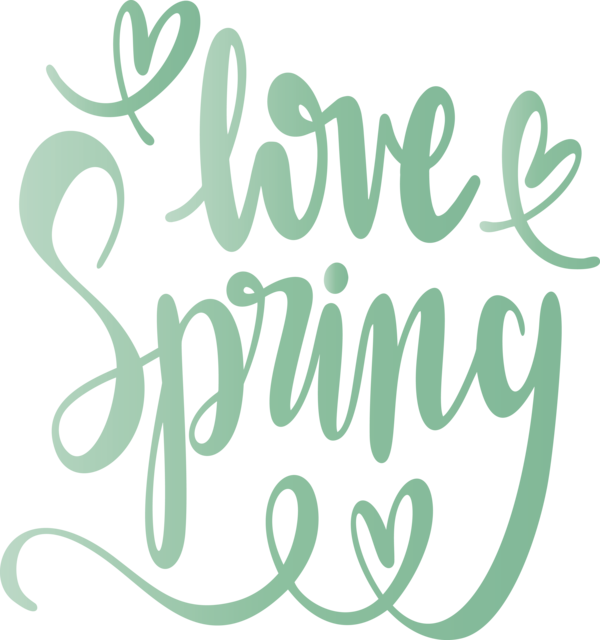 Transparent Easter Font Text Green for Hello Spring for Easter