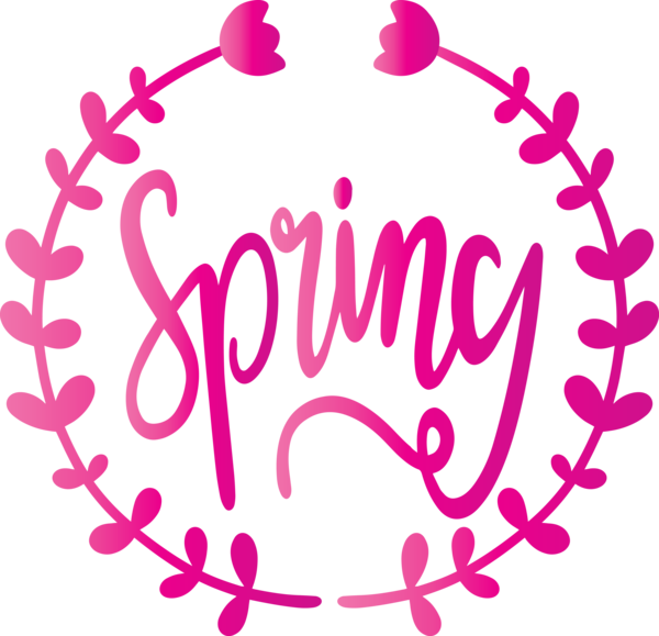 Transparent Easter Pink Text Magenta for Hello Spring for Easter