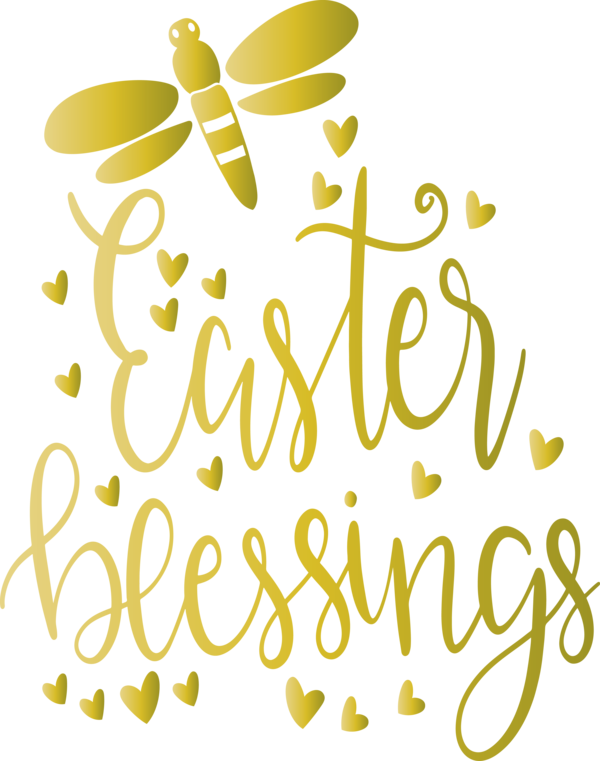 Transparent Easter Text Font Yellow for Easter Day for Easter