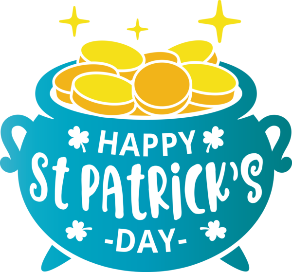 Transparent St. Patrick's Day Turquoise Font for Saint Patrick for St Patricks Day