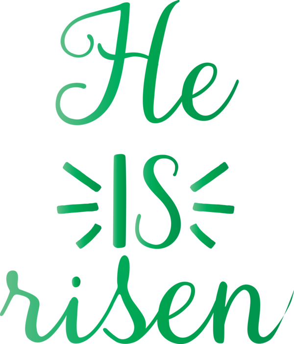 Transparent Easter Text Green Font for Easter Day for Easter