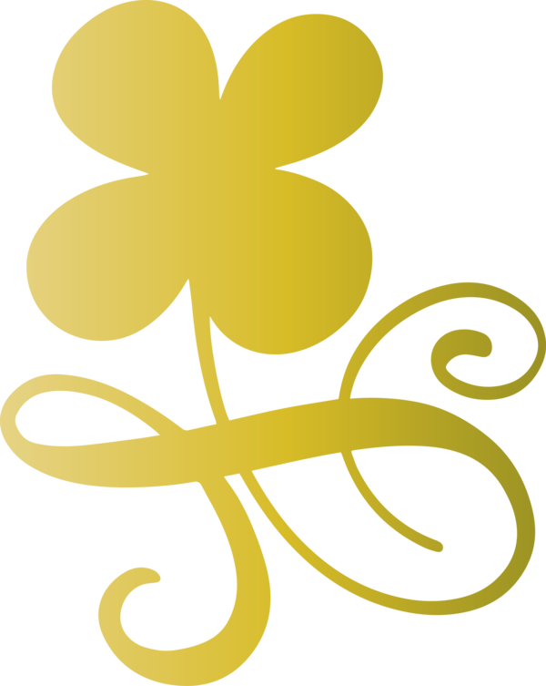 Transparent St. Patrick's Day Leaf Yellow Font for Saint Patrick for St Patricks Day