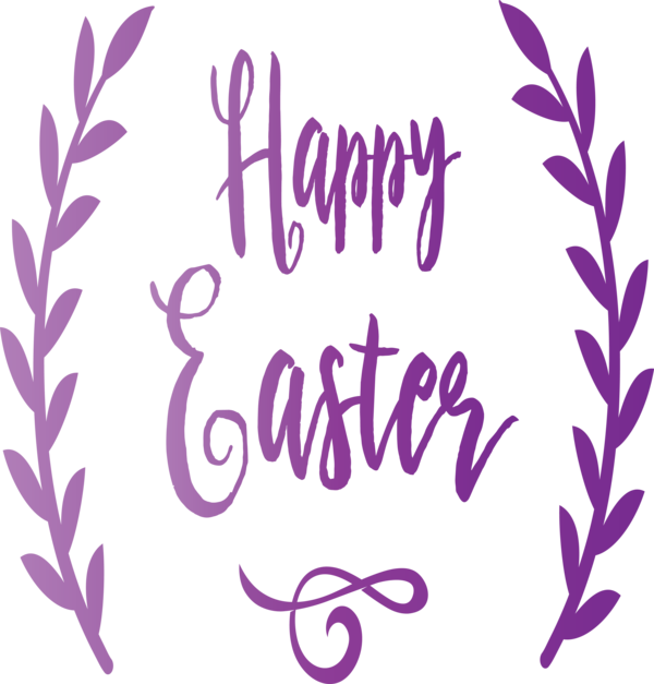 Transparent Easter Purple Text Font for Easter Day for Easter