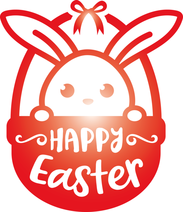 Transparent Easter Red Text Sticker for Easter Day for Easter
