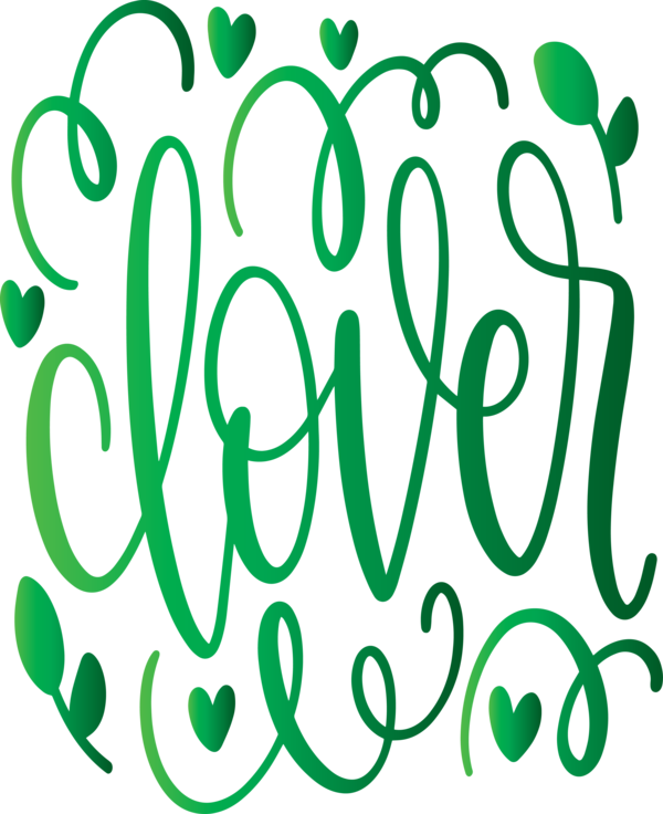 Transparent St. Patrick's Day Green Text Font for Saint Patrick for St Patricks Day