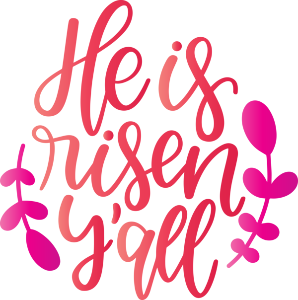 Transparent Easter Text Pink Font for Easter Day for Easter