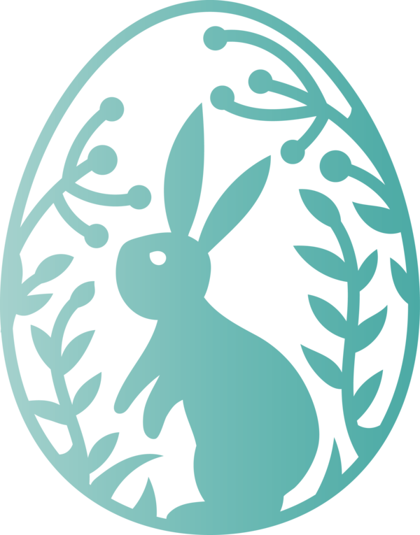 Transparent Easter Turquoise Hare Aqua for Easter Day for Easter